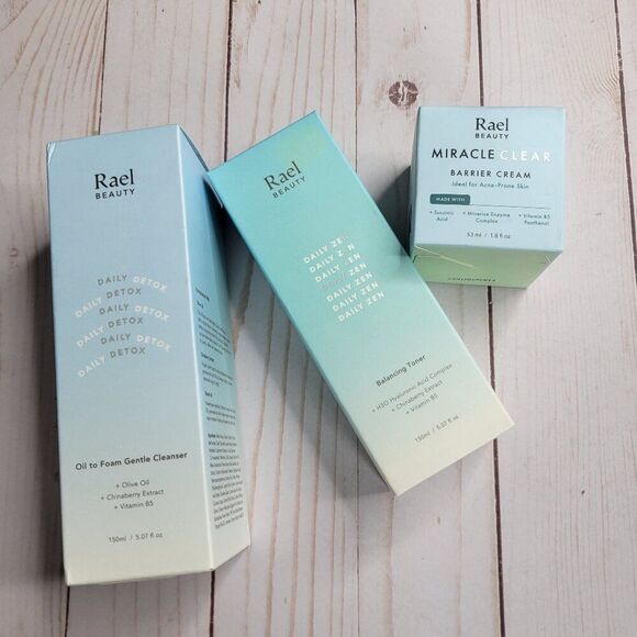 Rael Beauty Skin Care Cleanser, Toner & Moisturizer Lot Set - Picture 1 of 10